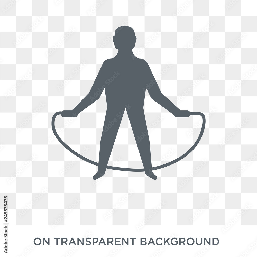 Poster skipping rope icon. trendy flat vector skipping rope icon on transparent background from gym and fit