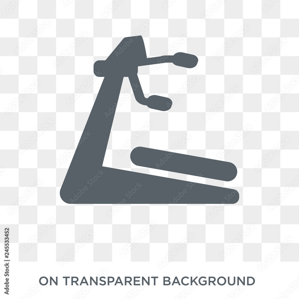 Poster running machine icon. trendy flat vector running machine icon on transparent background from gym and