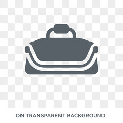 Sport bag icon. Trendy flat vector Sport bag icon on transparent background from Gym and fitness collection. High quality filled Sport bag symbol use for web and mobile