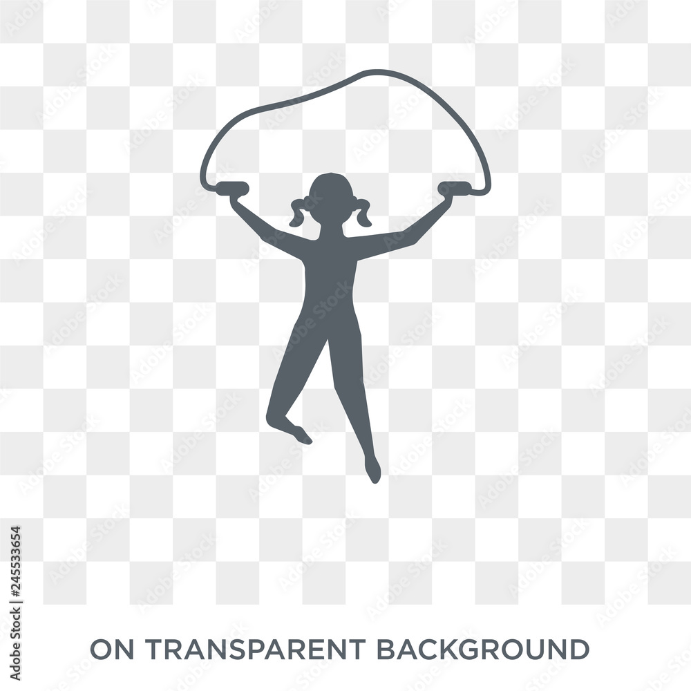 Poster jumping rope icon. trendy flat vector jumping rope icon on transparent background from gym and fitne