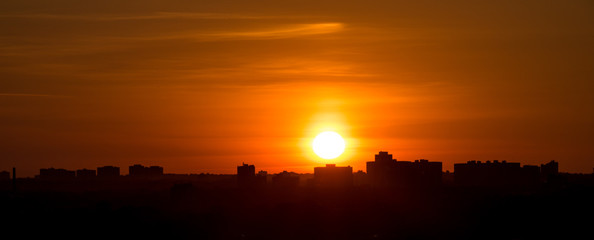 Toronto suburbs at sunset