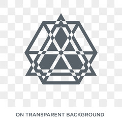 Triangle inside hexagon icon. Triangle inside hexagon design concept from Geometry collection. Simple element vector illustration on transparent background.