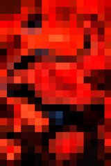 Ilustraci&oacute;n vertical con m&uacute;ltiples cuadrados de direcciones medidas y colores variados, rojo, amarillo, naranja,