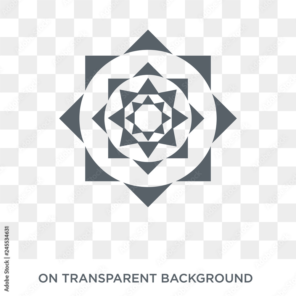 Poster polygonal ornament of hexagons and triangles icon. polygonal ornament of hexagons and triangles desi