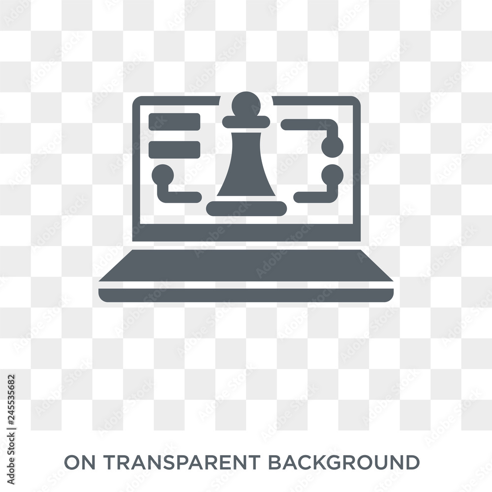 Poster ecommerce strategy icon. trendy flat vector ecommerce strategy icon on transparent background from g