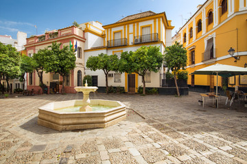 Naklejka premium Sewilla, Hiszpania - Architektura dzielnica dzielnicy Santa Cruz