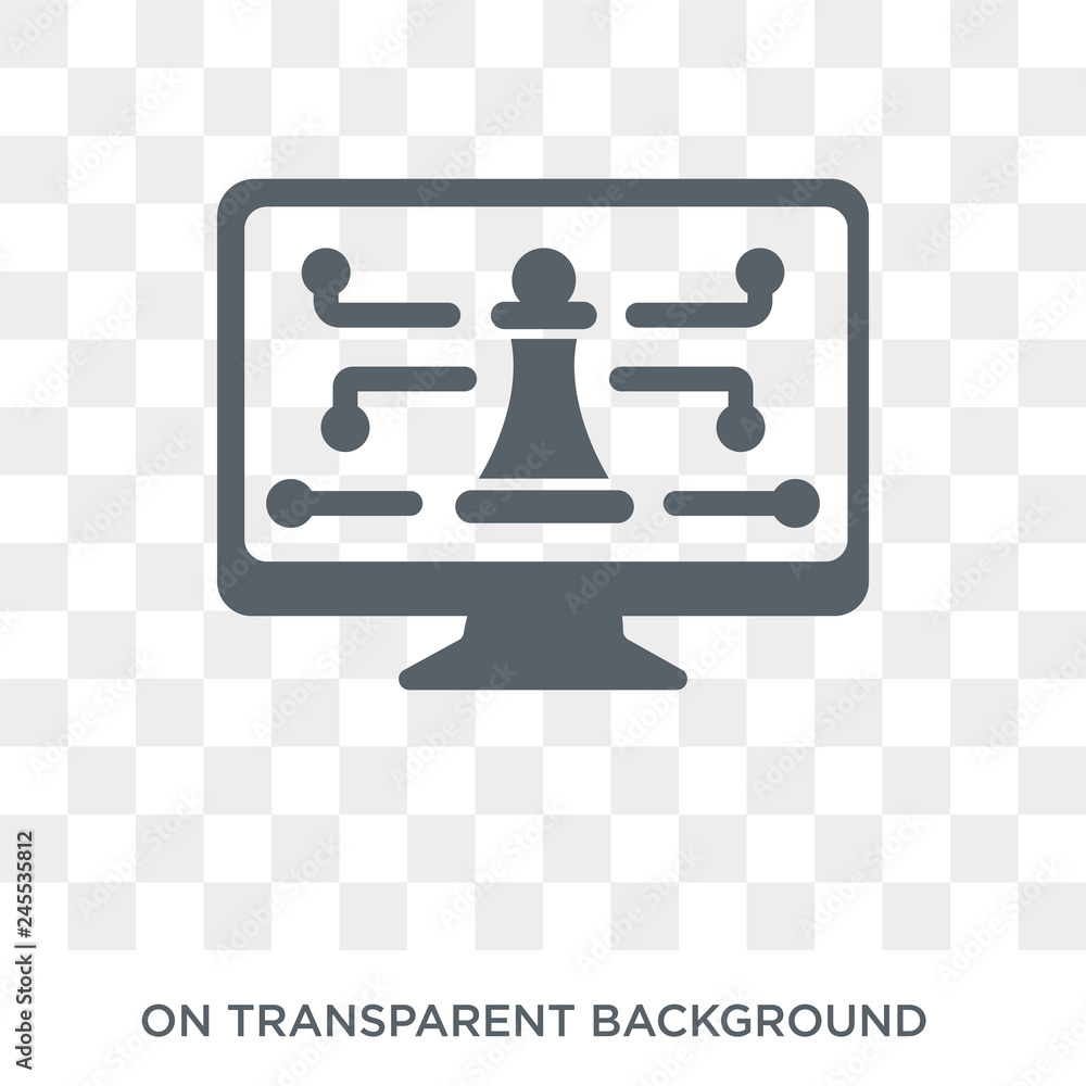 Poster digital strategy icon. trendy flat vector digital strategy icon on transparent background from gener