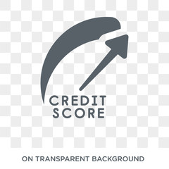 credit score icon. Trendy flat vector credit score icon on transparent background from general  collection. High quality filled credit score symbol use for web and mobile