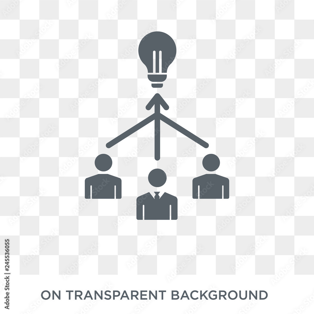 Aufkleber collaborative idea icon. trendy flat vector collaborative idea icon on transparent background from g