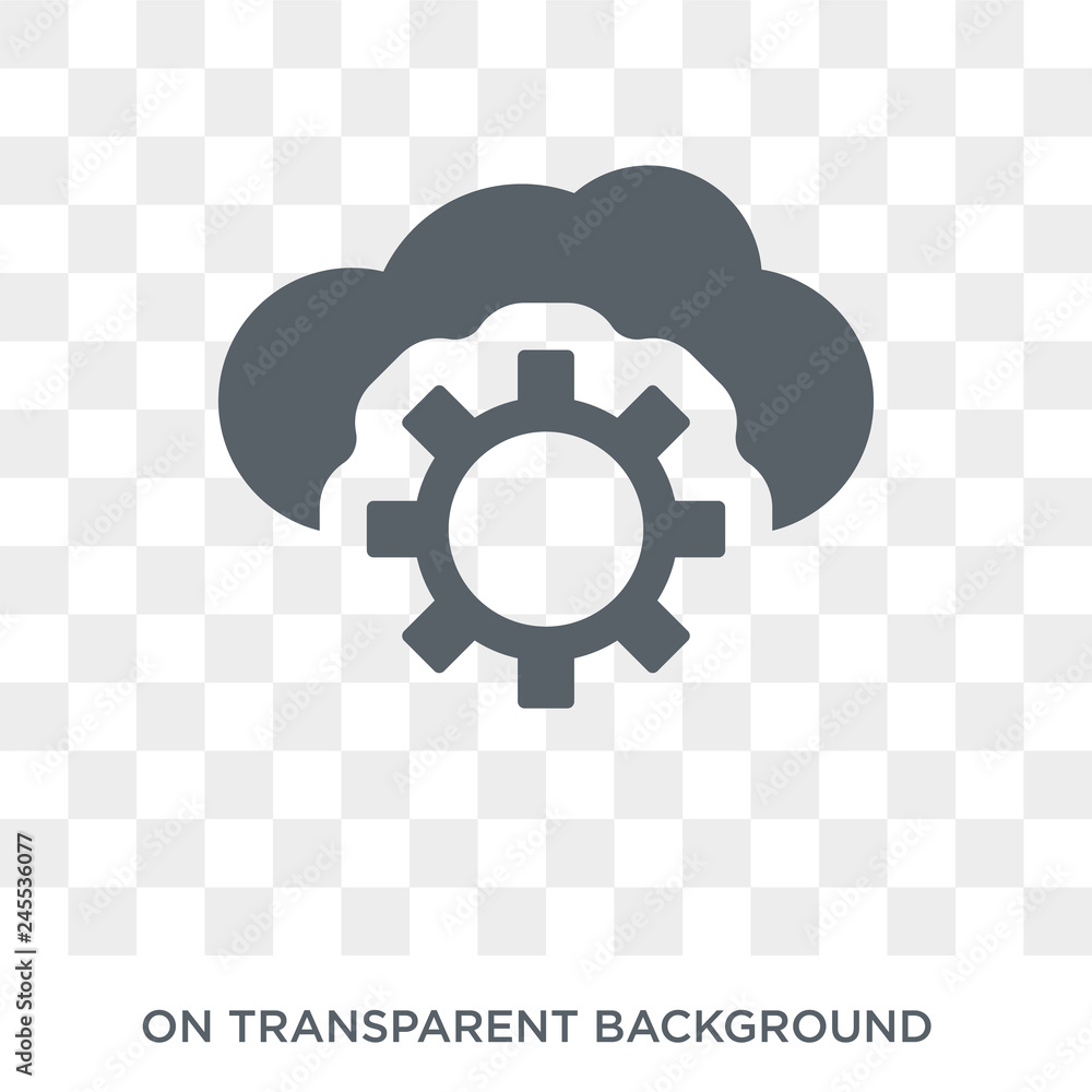 Poster cloud service icon. trendy flat vector cloud service icon on transparent background from general col