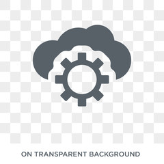 cloud service icon. Trendy flat vector cloud service icon on transparent background from general  collection. High quality filled cloud service symbol use for web and mobile