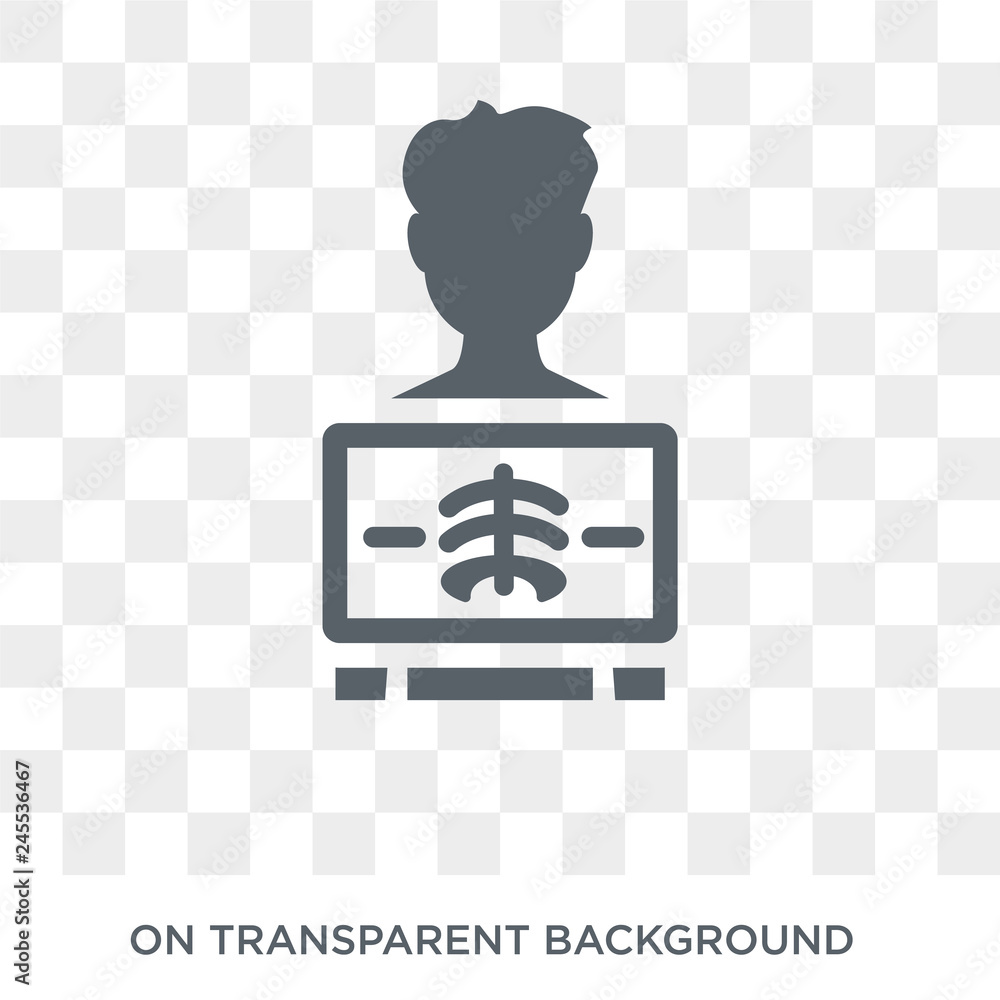 Poster x-ray icon. trendy flat vector x-ray icon on transparent background from general collection. high qu
