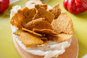 flaxseed and carrot snacks, vegan alternative to traditional bread