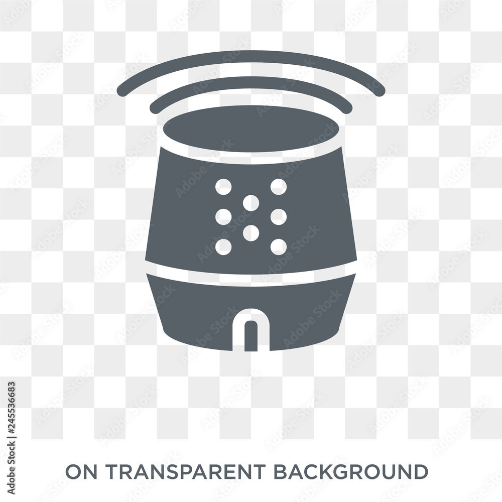 Poster smart speaker icon. trendy flat vector smart speaker icon on transparent background from general col