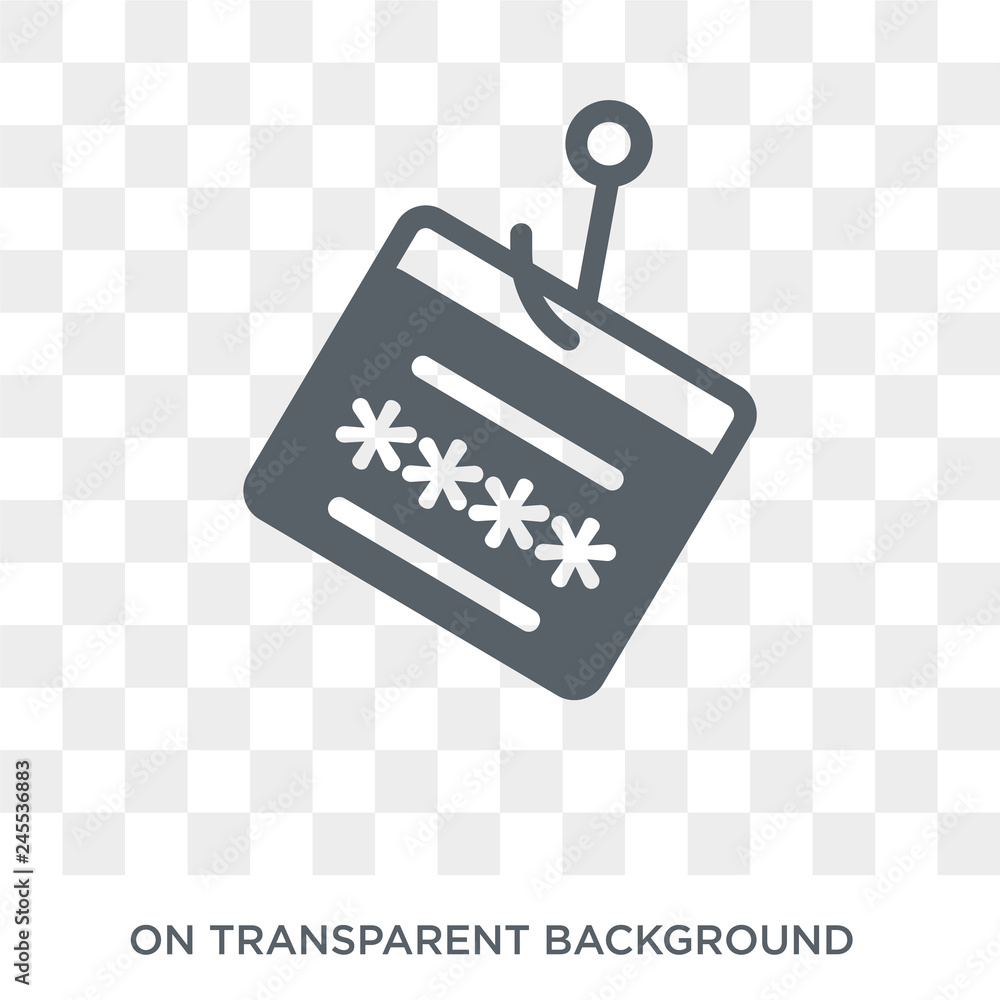 Poster password phishing icon. trendy flat vector password phishing icon on transparent background from gen