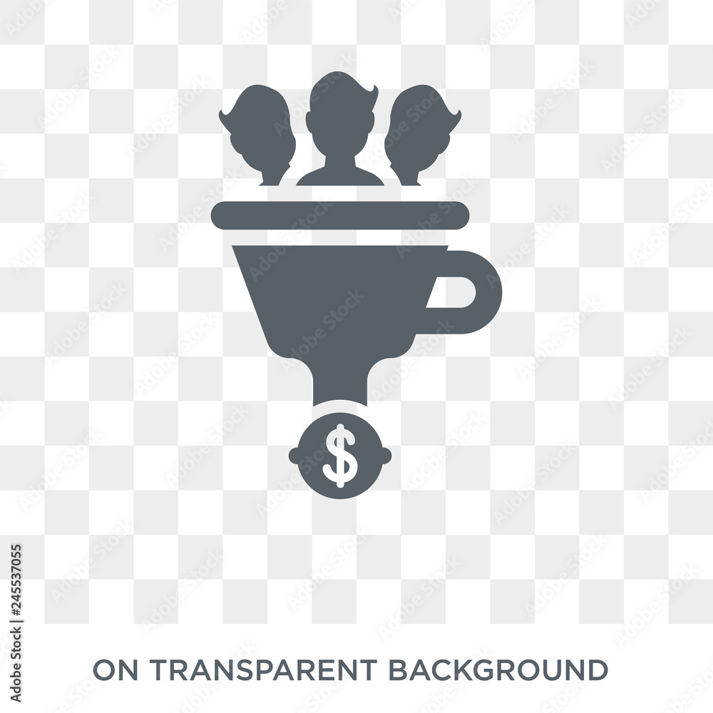 Poster lead conversion icon. trendy flat vector lead conversion icon on transparent background from general
