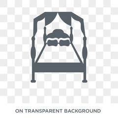 Canopy bed icon. Canopy bed design concept from Furniture and household collection. Simple element vector illustration on transparent background.