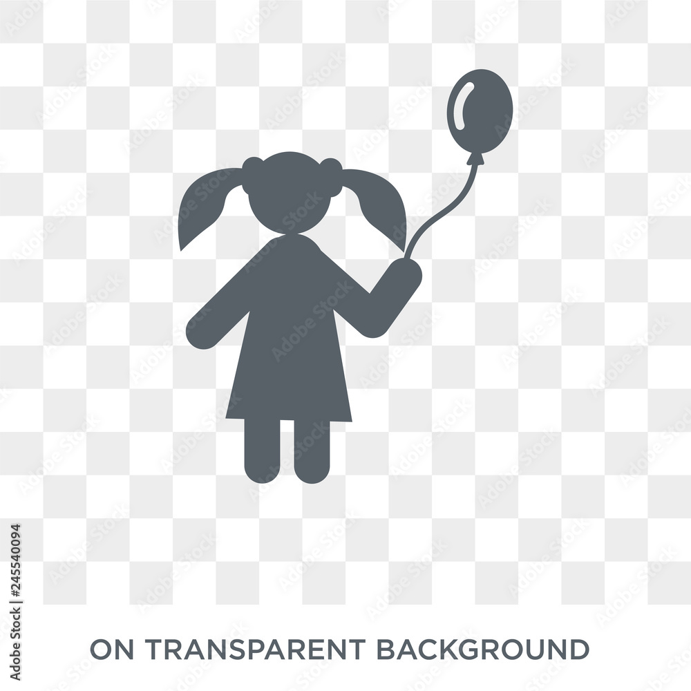 Poster child icon. trendy flat vector child icon on transparent background from family relations collection