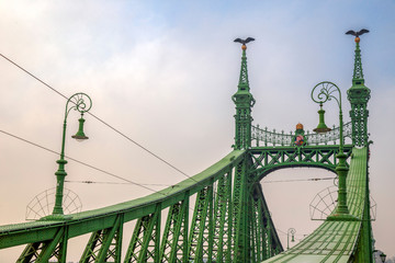 Fototapeta premium Detail view of Liberty Bridge in Budapest, Hungary