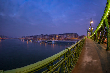 Obraz premium Detail view of Liberty Bridge in Budapest, Hungary