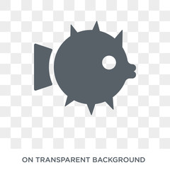 Puffer icon. Trendy flat vector Puffer icon on transparent background from animals  collection. High quality filled Puffer symbol use for web and mobile
