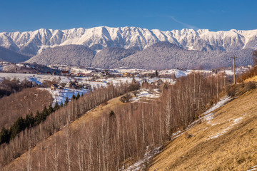 Piatra Craiului Mountains, view from Pestera, Transylvania, Romania