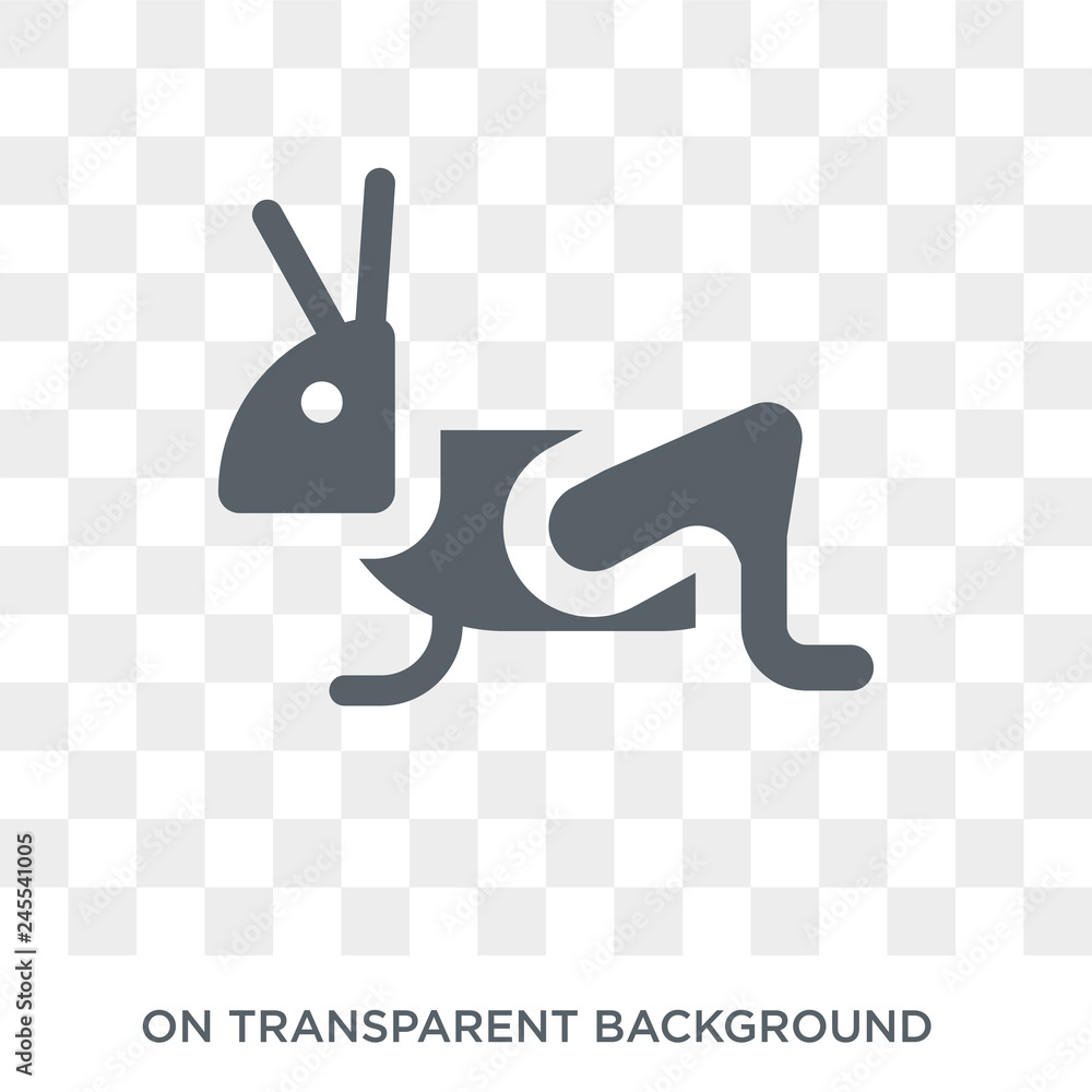 Poster grasshopper icon. trendy flat vector grasshopper icon on transparent background from animals collect