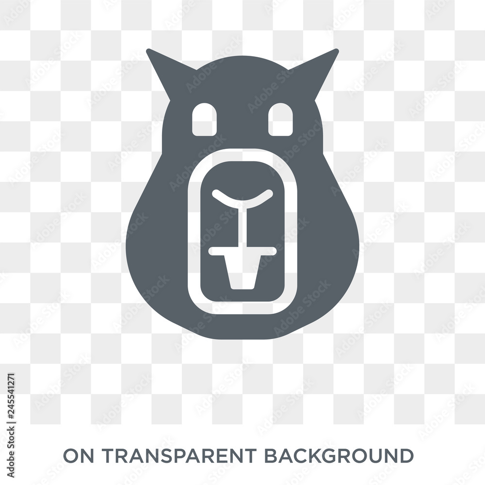 Poster capybara icon. trendy flat vector capybara icon on transparent background from animals collection. h