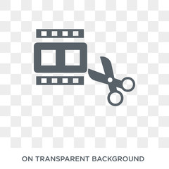 Video editing icon. Video editing design concept from Entertainment collection. Simple element vector illustration on transparent background.
