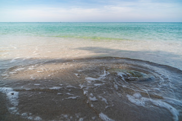 Seascape, clear sea and blue sky, Lonely Beach, Koh Chang Island, Thailand.