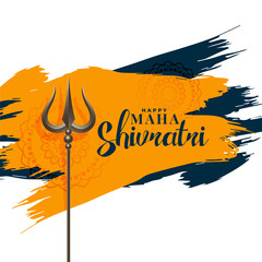 happy maha shivratri festival greeting with trishul symbol background
