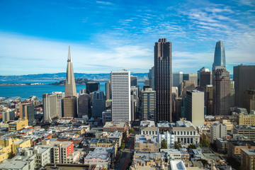 San Francisco City Downtown general view, California