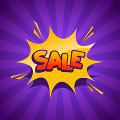 sale banner in comic style