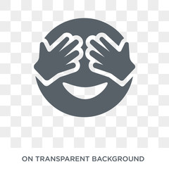 Obraz premium Shy emoji icon. Shy emoji design concept from Emoji collection. Simple element vector illustration on transparent background.
