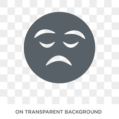 Sad emoji icon. Sad emoji design concept from Emoji collection. Simple element vector illustration on transparent background.