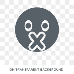 Muted emoji icon. Muted emoji design concept from Emoji collection. Simple element vector illustration on transparent background.