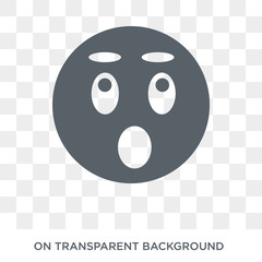 Hushed emoji icon. Hushed emoji design concept from Emoji collection. Simple element vector illustration on transparent background.