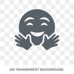 Hugging emoji icon. Hugging emoji design concept from Emoji collection. Simple element vector illustration on transparent background.