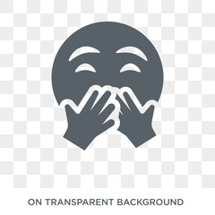 Hand Over Mouth emoji icon. Hand Over Mouth emoji design concept from Emoji collection. Simple element vector illustration on transparent background.