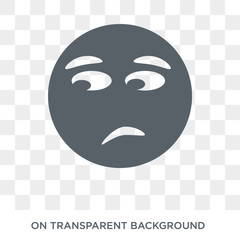 Dissapointment emoji icon. Dissapointment emoji design concept from Emoji collection. Simple element vector illustration on transparent background.