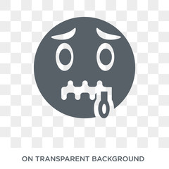Zipper-Mouth emoji icon. Zipper-Mouth emoji design concept from Emoji collection. Simple element vector illustration on transparent background.