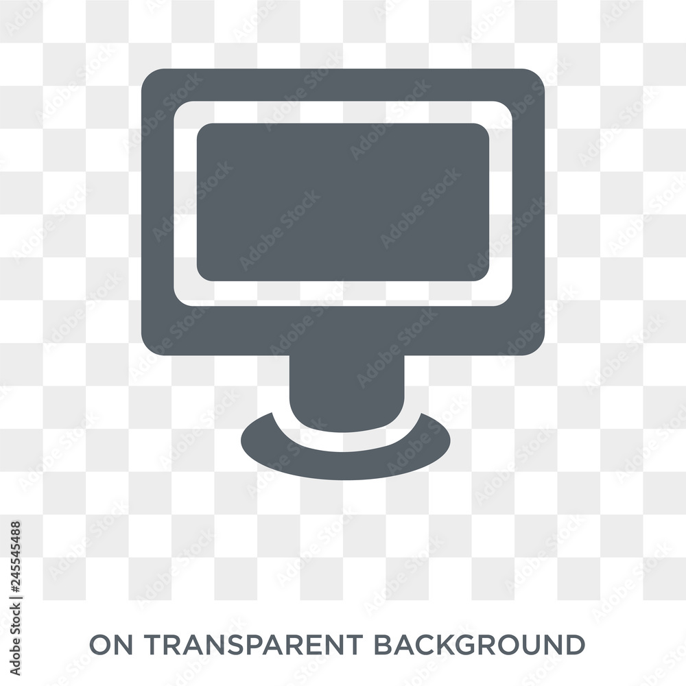 Poster monitor icon. trendy flat vector monitor icon on transparent background from electronic devices coll