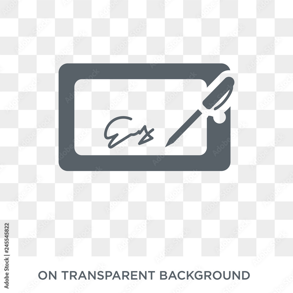 Poster electronic signature icon. trendy flat vector electronic signature icon on transparent background fr