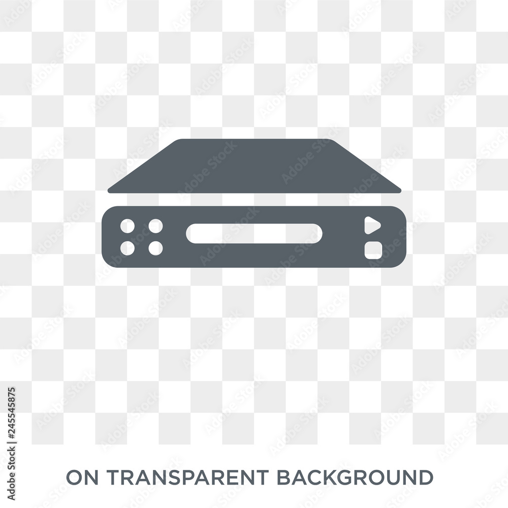 Poster dvd player icon. trendy flat vector dvd player icon on transparent background from electronic device