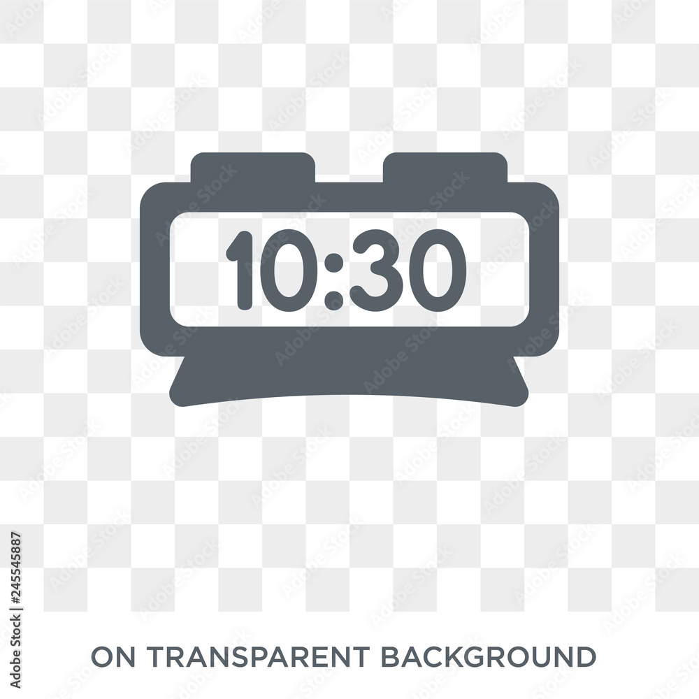Poster digital clock icon. trendy flat vector digital clock icon on transparent background from electronic 