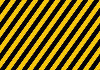 Warning yellow sign with black rectangular lines. Abstract backdrop with diagonal black and yellow strips. Danger zone background