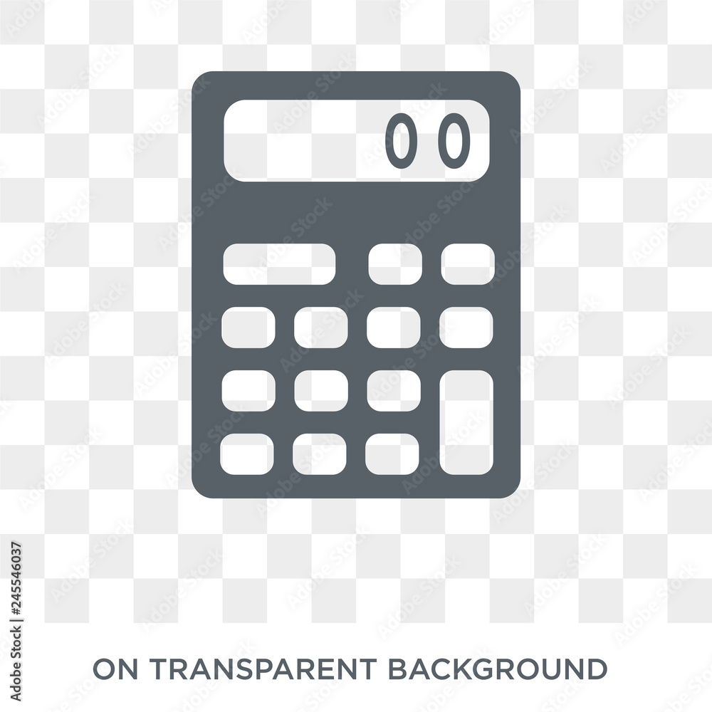 Poster calculator icon. trendy flat vector calculator icon on transparent background from electronic device