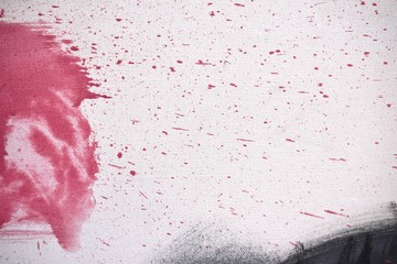 Splashes of oil paint on canvas