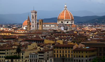 Fototapeta na wymiar Card view. Florence. Italy. Viewing platforms of the old city