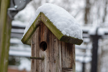 Obraz na płótnie Canvas Snowy birdhouse